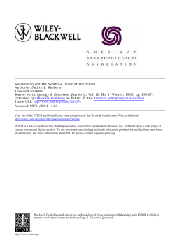 Socialization and the Symbolic Order of the School