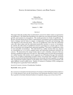 Status, Intertemporal Choice and Risk-Taking
