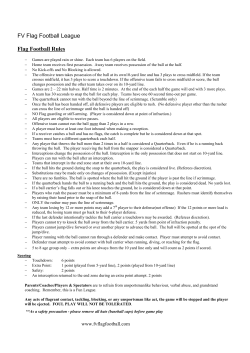 FV Flag Football League Flag Football Rules