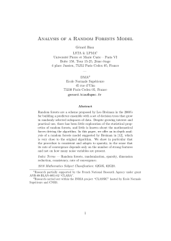 Analysis of a Random Forests Model