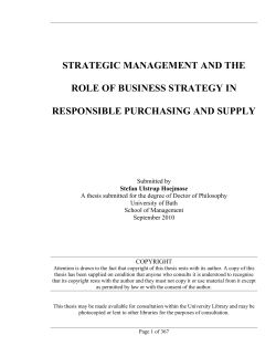 strategic management and the role of business strategy in