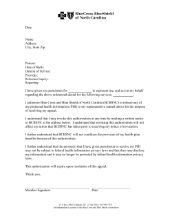 Member Appeal Representation Authorization Form