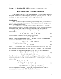 Lecture 4 (October 1, 2007): Quantum Statistical