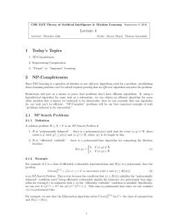 Lecture 4 1 Today`s Topics 2 NP