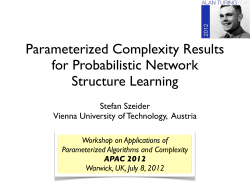 Parameterized Complexity Results for Probabilistic Network