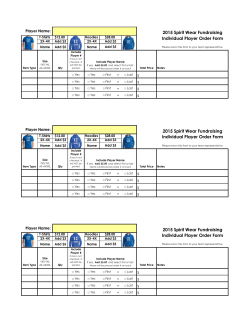 2015 Spirit Wear Fundraising Individual Player