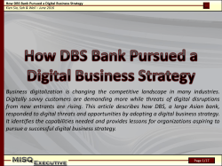 Pursuing a Digital Business Strategy