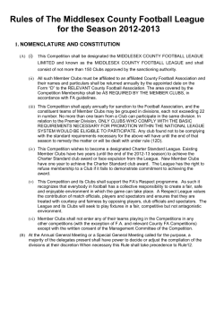 Rules of The Middlesex County Football League