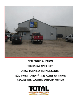 SEALED BID AUCTION THURSDAY APRIL 30th LARGE TURN KEY