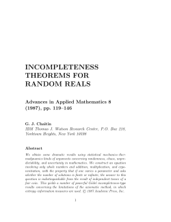 INCOMPLETENESS THEOREMS FOR RANDOM REALS