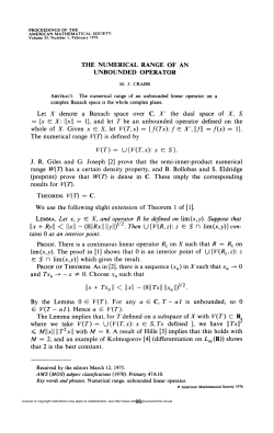 THE NUMERICAL RANGE OF AN UNBOUNDED OPERATOR