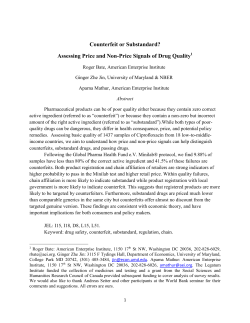 Counterfeit or Substandard? Assessing Price and Non