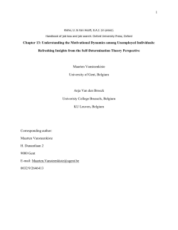 1 Chapter 13: Understanding the Motivational Dynamics among