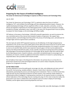 Preparing for the Future of Artificial Intelligence