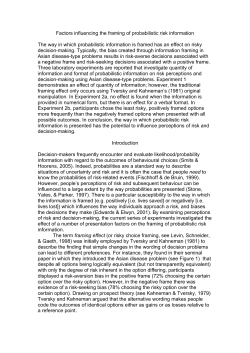 Factors influencing the framing of probabilistic