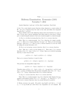 Midterm Examination: Economics 210A