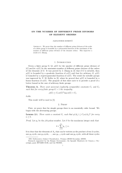 ON THE NUMBER OF DIFFERENT PRIME DIVISORS OF ELEMENT