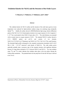 Oxidation Kinetics for Ni(111) and the Structure of the Oxide Layers