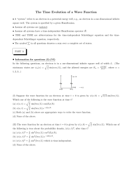 The Time Evolution of a Wave Function