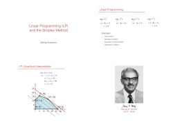 Linear Programming (LP) and the Simplex Method