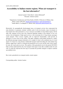 Accessibility to Italian remote regions. When air transport is the best