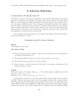 9 Adverse Selection