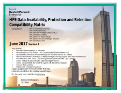HPE Data Availability, Protection and Retention Compatibility Matrix