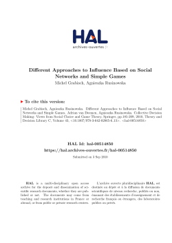 Different Approaches to Influence Based on Social - Hal-SHS