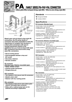 PA FAMILY SERIES/PA&bull;PAF&bull;PAL CONNECTOR