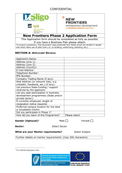 New Frontiers Phase 2 Application Form