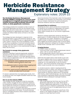 Herbicide Resistance Management Strategy