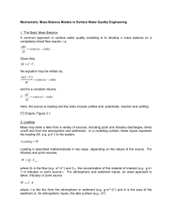 Mechanistic, Mass Balance Models in Surface Water Quality