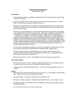T-Ball Playing Guidelines
