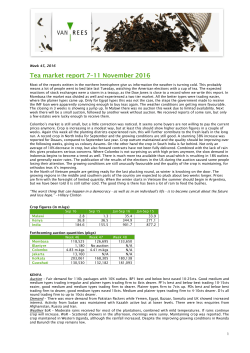 Tea market report 7–11 November 2016