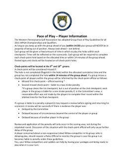 Pace of Play &ndash; Player Information