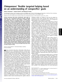 Chimpanzees` flexible targeted helping based on an understanding of
