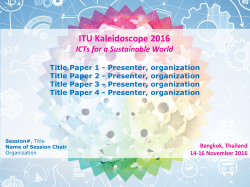 ITU Kaleidoscope 2016 ICTs for a Sustainable World Title Paper 1