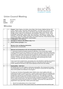 Union Council Minutes 8 October 2015
