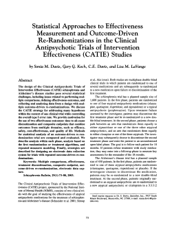 Statistical Approaches to Effectiveness Measurement and Outcome