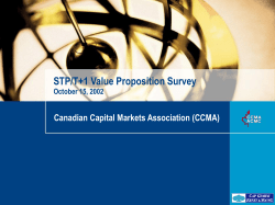 STP/T+1 Value Proposition Survey October 15 - CCMA