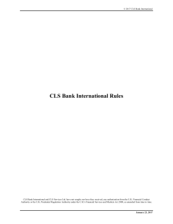 CLS Bank International Rules