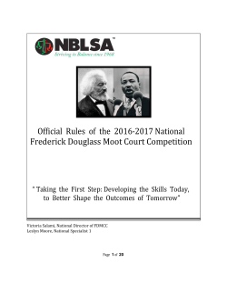 Official Rules of the 2016-2017 National Frederick Douglass Moot