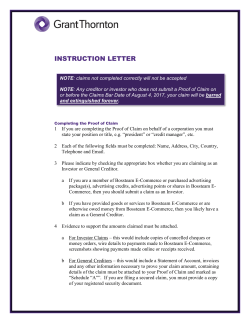 instruction letter - Bossteam Claims, In the matter of the receivership