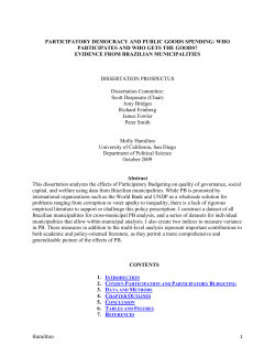 Participatory democracy and public goods spending: Who
