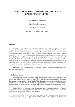 2. Diversification as means of risk reduction