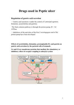 Drugs used in Peptic ulcer Regulation of gastric acid secretion