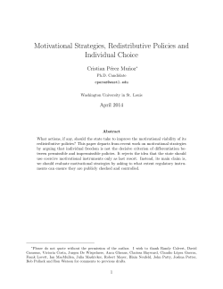 Motivational Strategies, Redistributive Policies and Individual Choice