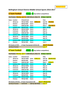 2017 Football Schedule - Whatcom Middle School