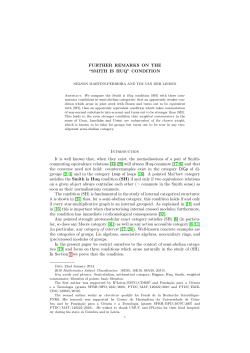 FURTHER REMARKS ON THE “SMITH IS HUQ” CONDITION