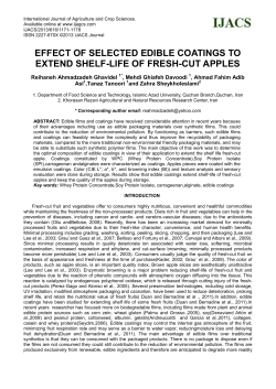 effect of selected edible coatings to extend shelf-life of fresh